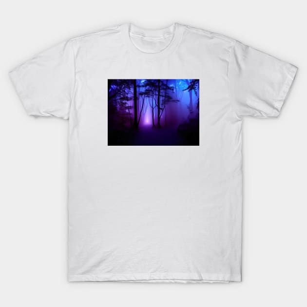 Mystical doorway in a blacklight forest T-Shirt by tdraw